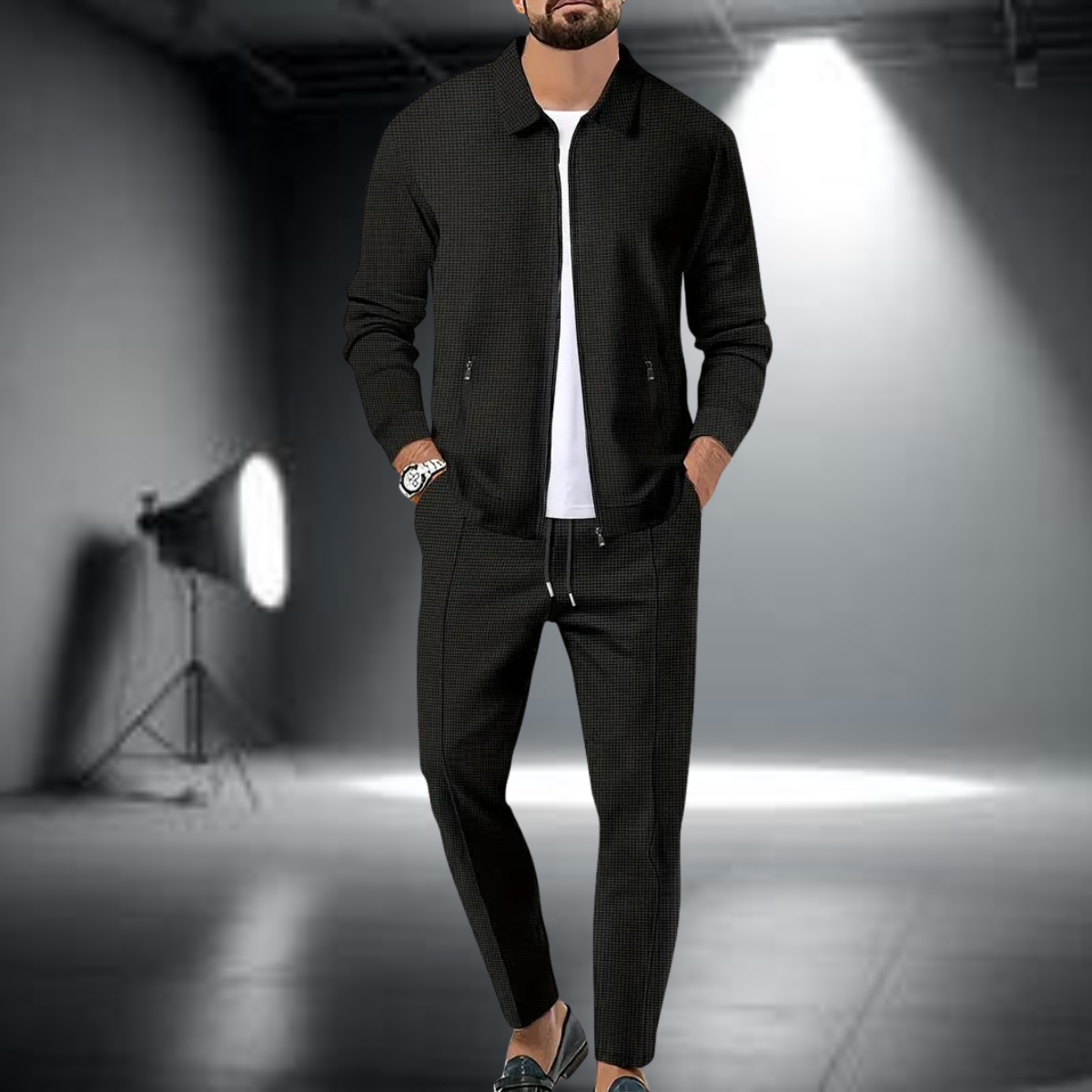Tuta Sportiva Uomo Giacca con Zip e Pantaloni Leggeri