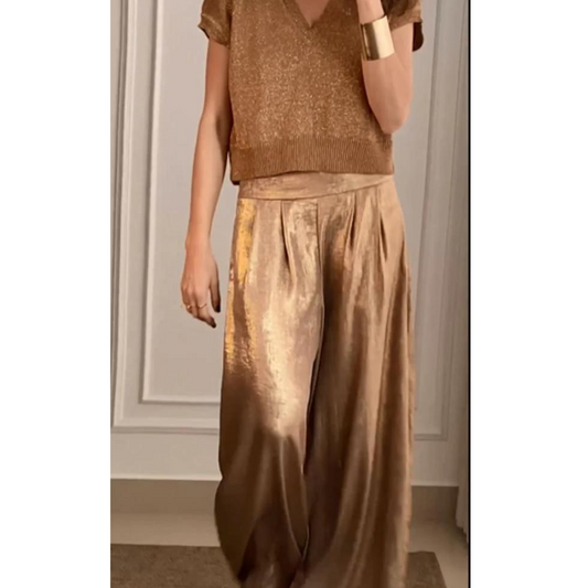 Completo Donna Scollo a V Pantaloni Larghi - Brentozzi