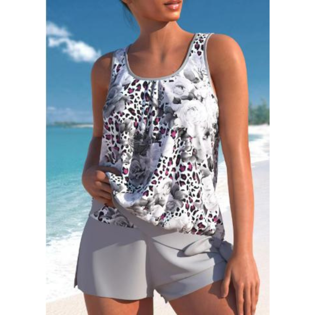 Tankini Donna Tessuto Floreale Vestibilità Regolare