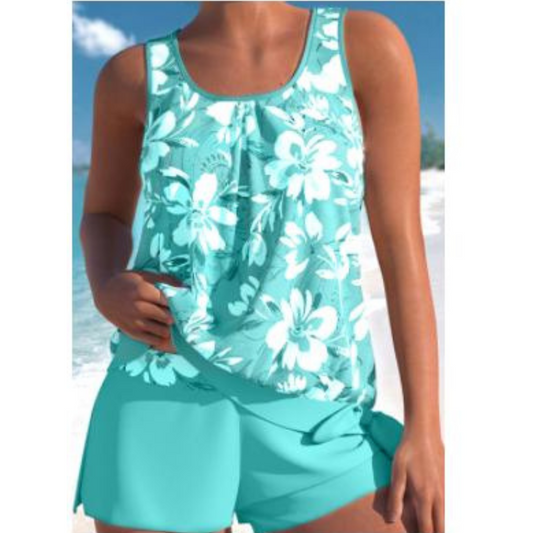 Tankini Donna Tessuto Floreale Vestibilità Regolare - Brentozzi