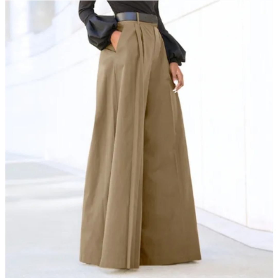 Pantaloni Palazzo Donna Vita Alta Gamba Larga