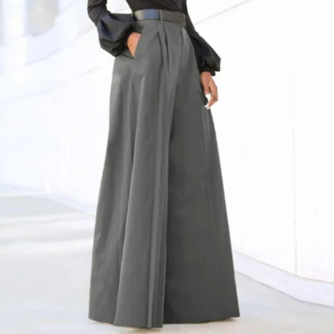 Pantaloni Palazzo Donna Vita Alta Gamba Larga