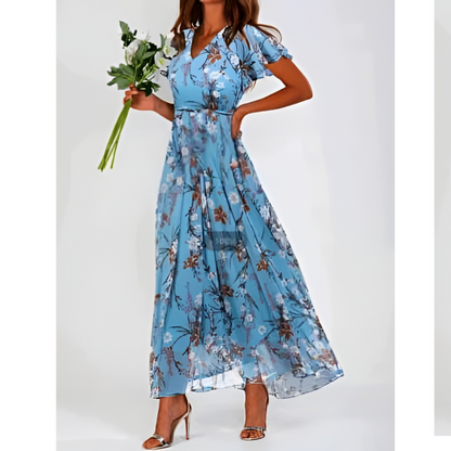 Abito Maxi Donna Scollo a V Linea Dritta