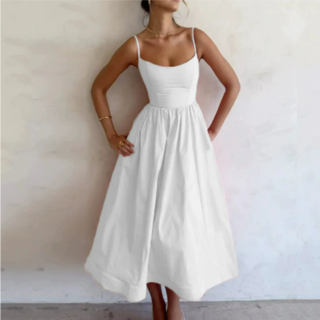 Abito Midi Donna Linea A Smanicato