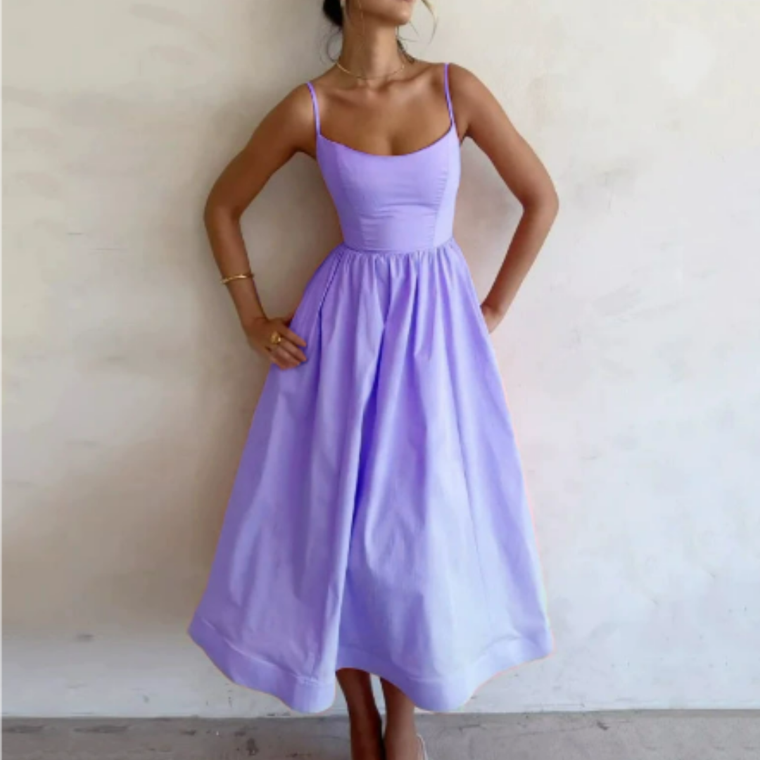 Abito Midi Donna Linea A Smanicato