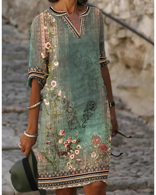 Abito Midi Donna Vintage Svasato Leggero - Brentozzi