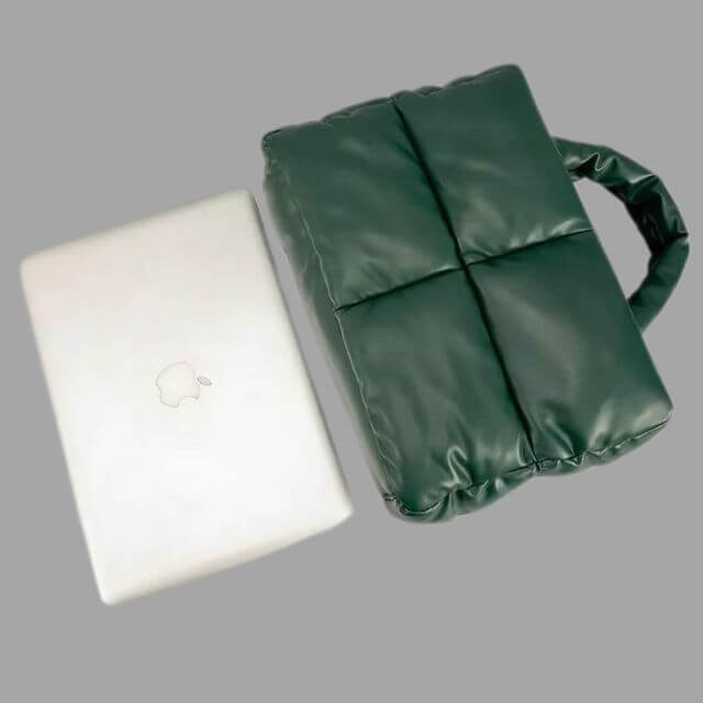 Borsa Donna Imbottita in Tessuto Metallico con Ruches e Tracolla