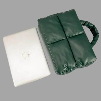 Borsa Donna Imbottita in Tessuto Metallico con Ruches e Tracolla
