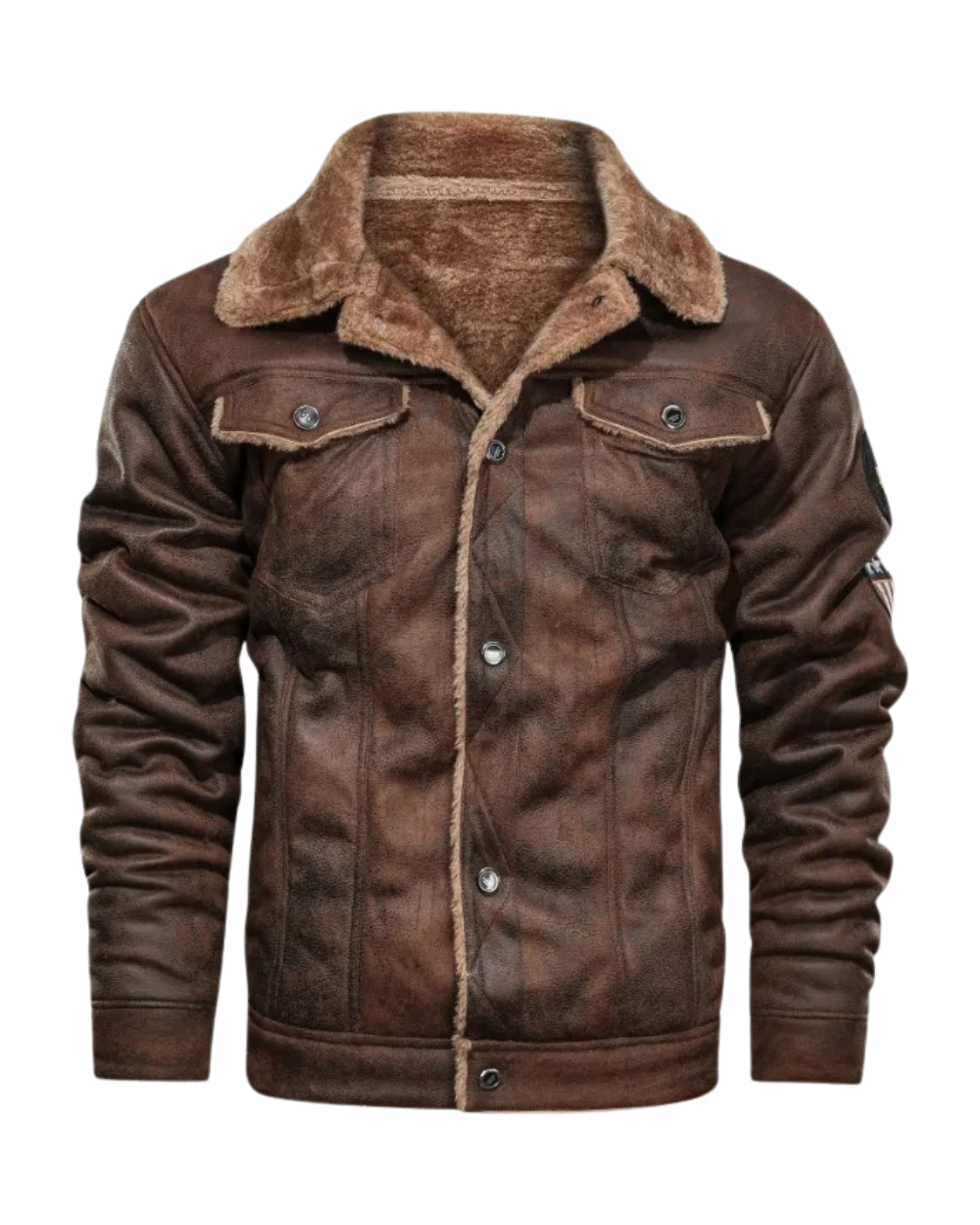 Giacca Uomo in Fleece e Pelle Calda - Brentozzi