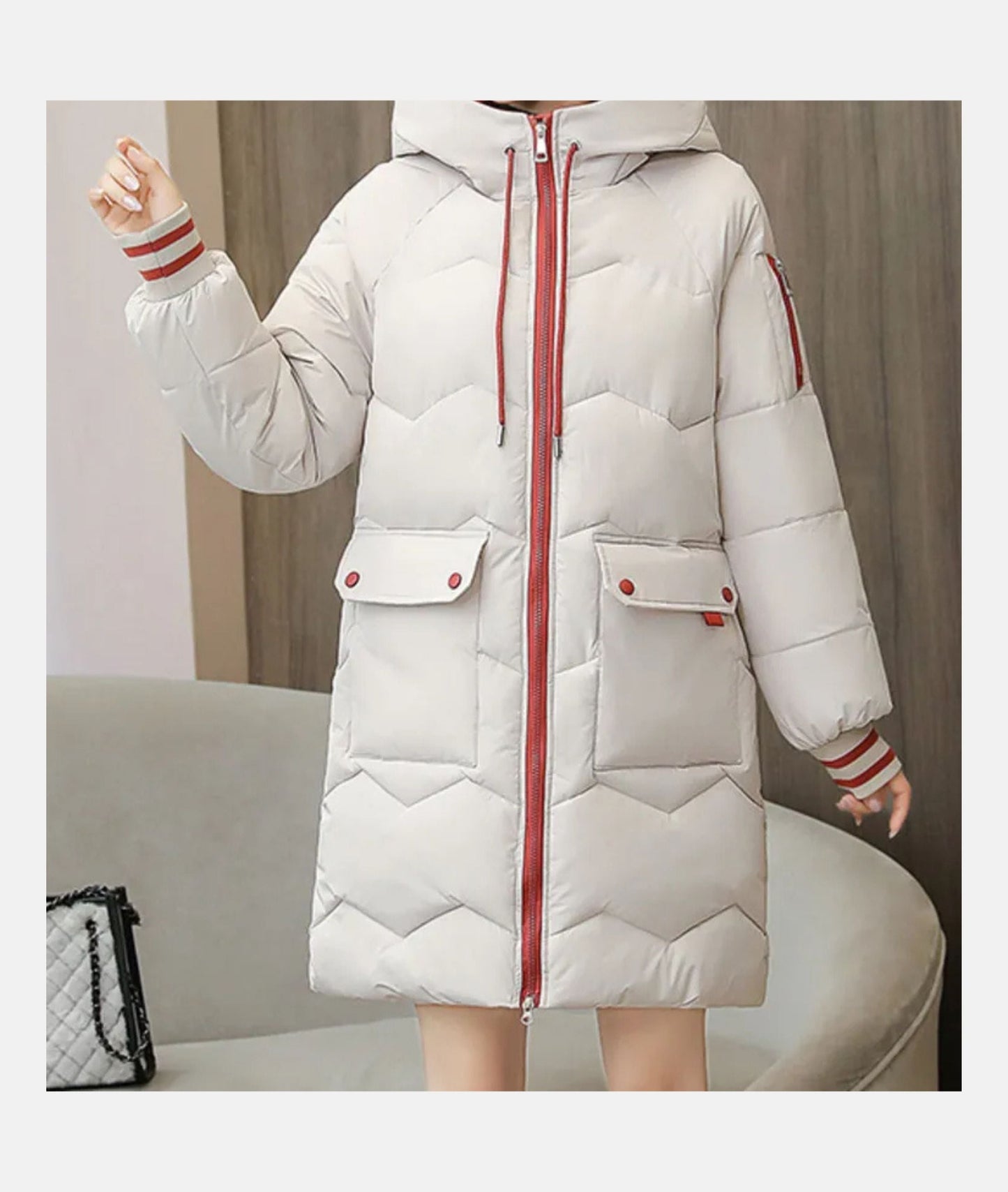 Giacca Invernale Donna Elegante Vestibilità Slim
