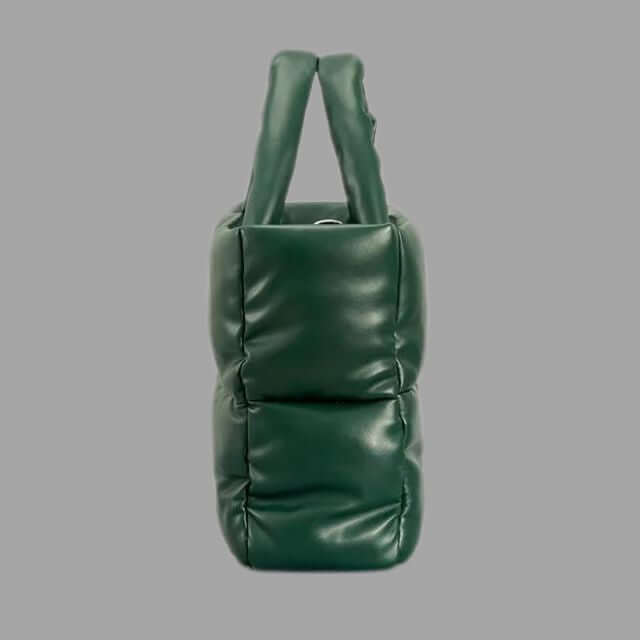 Borsa Donna Imbottita in Tessuto Metallico con Ruches e Tracolla