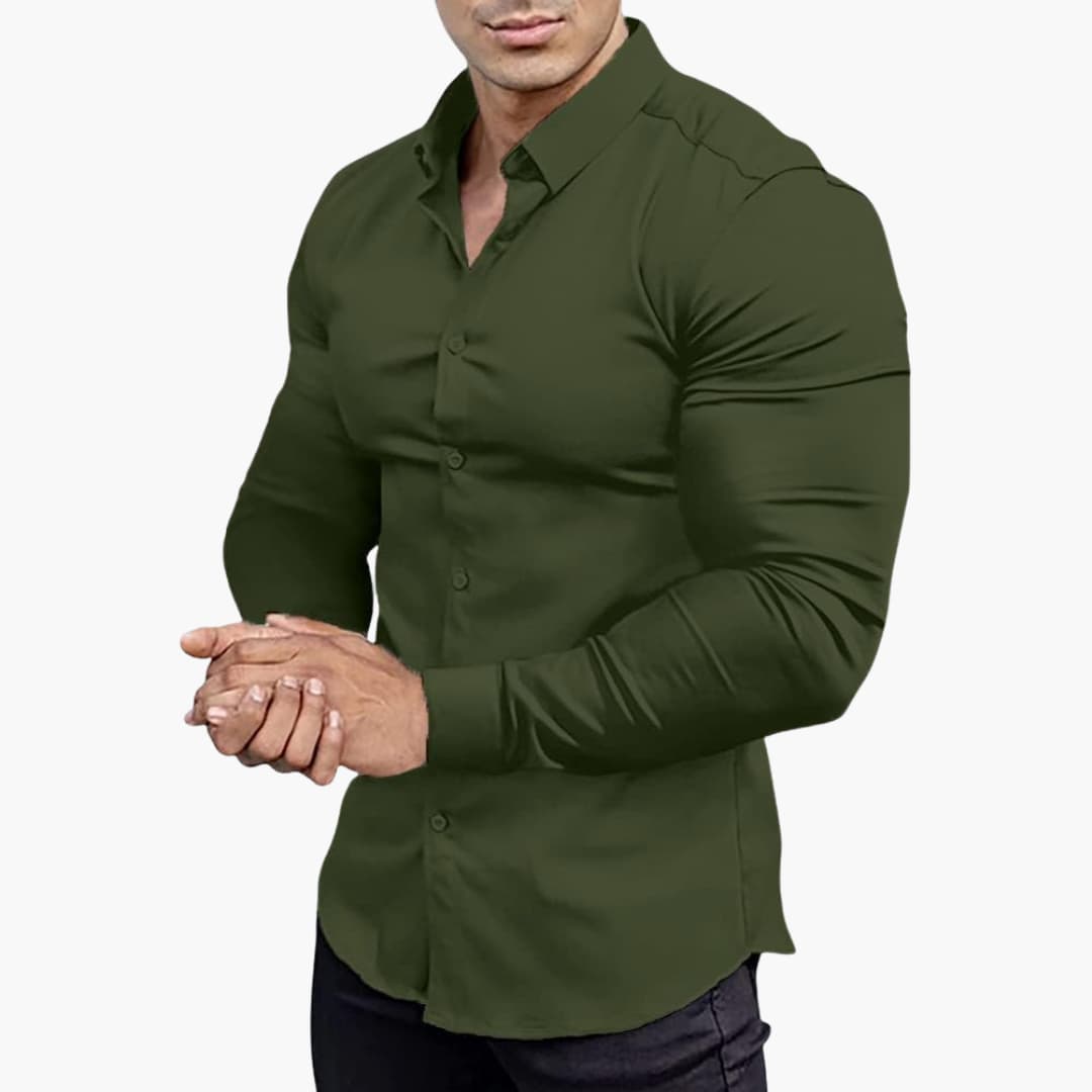 Camicia Uomo Classica Manica Lunga Slim Fit