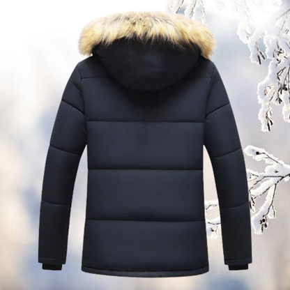 Parka Uomo Invernale Imbottito Collo in Pelliccia Sintetica