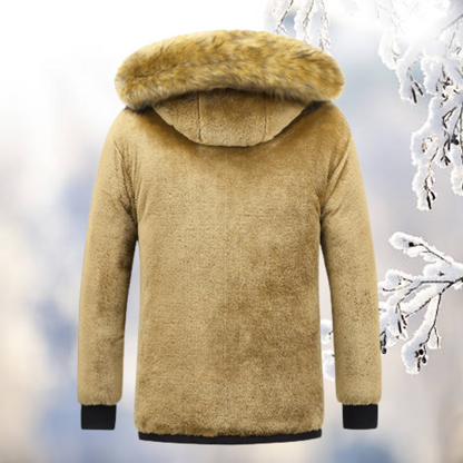 Parka Uomo Invernale Imbottito Collo in Pelliccia Sintetica