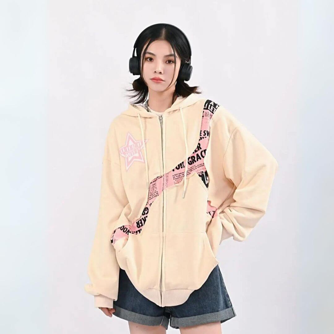 Felpa Oversize Donna con Stampa Comoda Streetwear