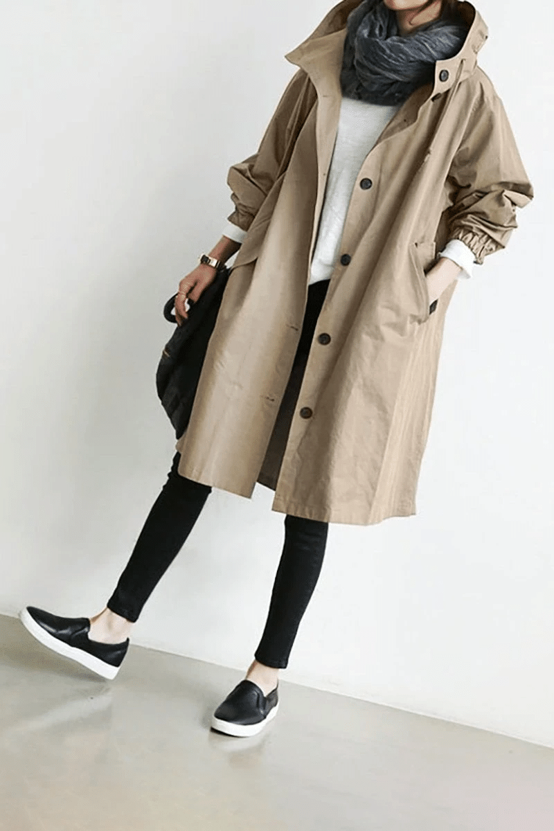 Giacca Invernale Donna con Cappuccio Impermeabile Lunga