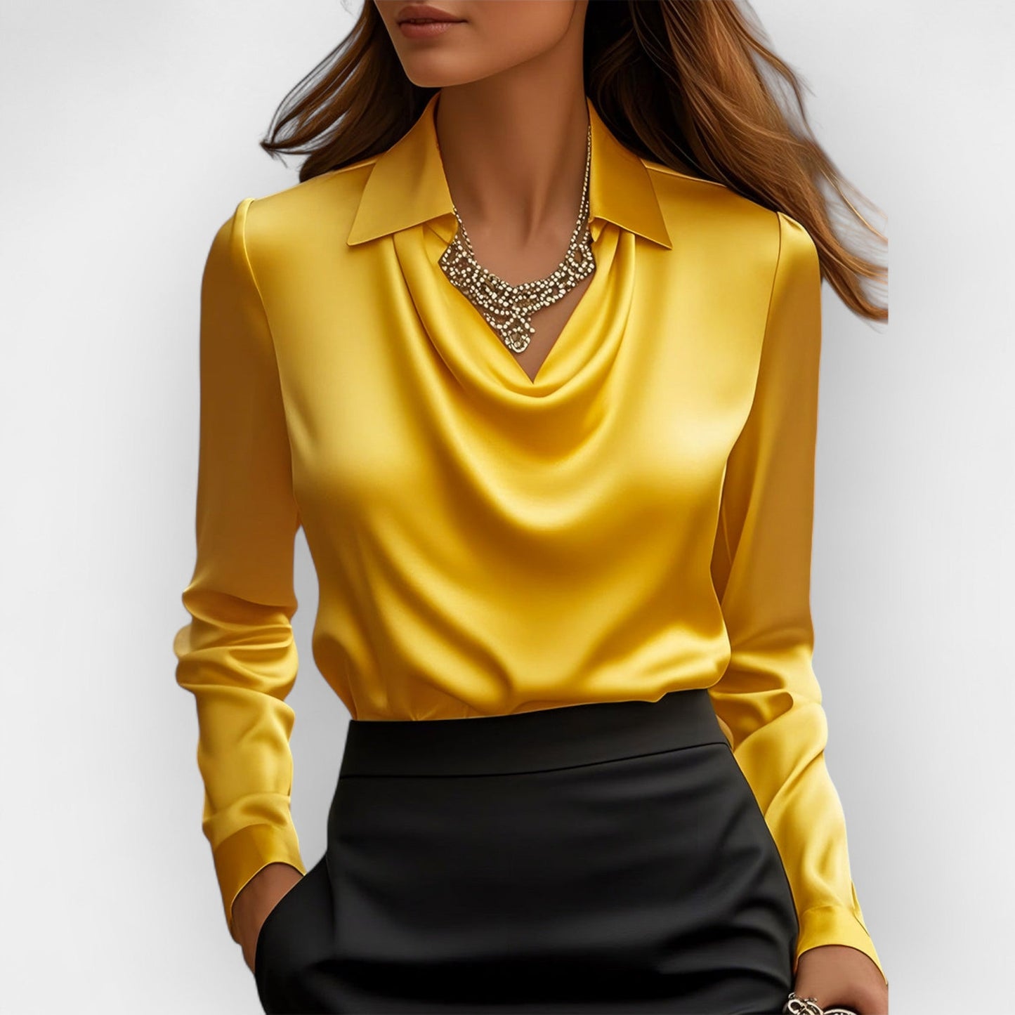 Blusa Donna Satinata Elegante Scintillante