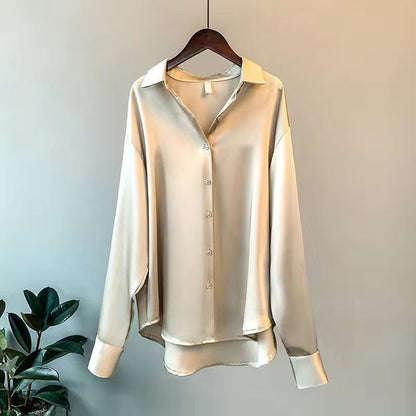 Blusa Donna in Satin Manica Lunga