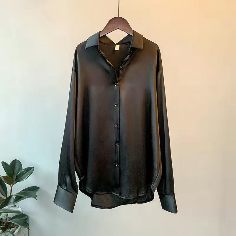 Camicia Donna Formale Manica Lunga Colletto Vestibilità Ampia