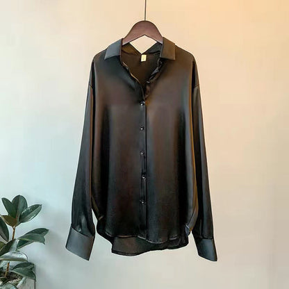 Camicia Donna Formale Manica Lunga Colletto Vestibilità Ampia