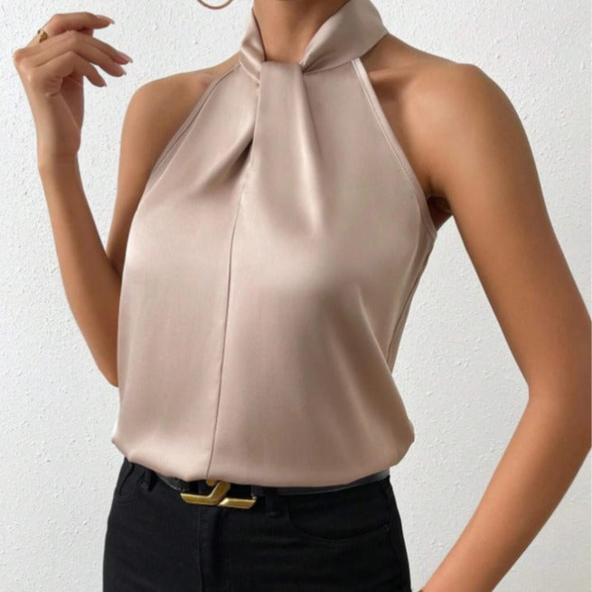 Donna Smanicato Scollo Halter Elegante - Brentozzi