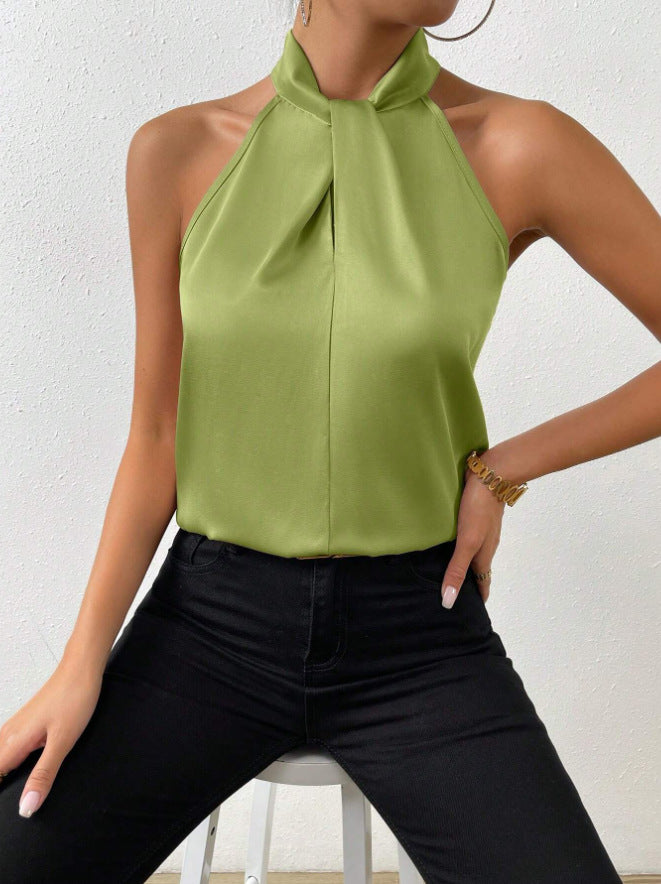 Donna Smanicato Scollo Halter Elegante