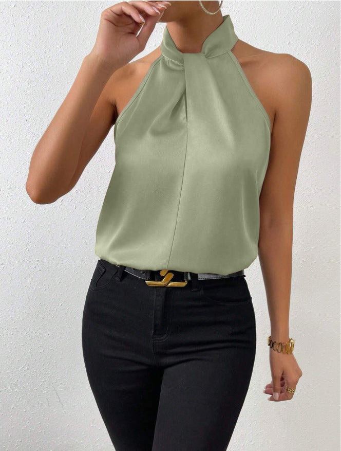 Donna Smanicato Scollo Halter Elegante