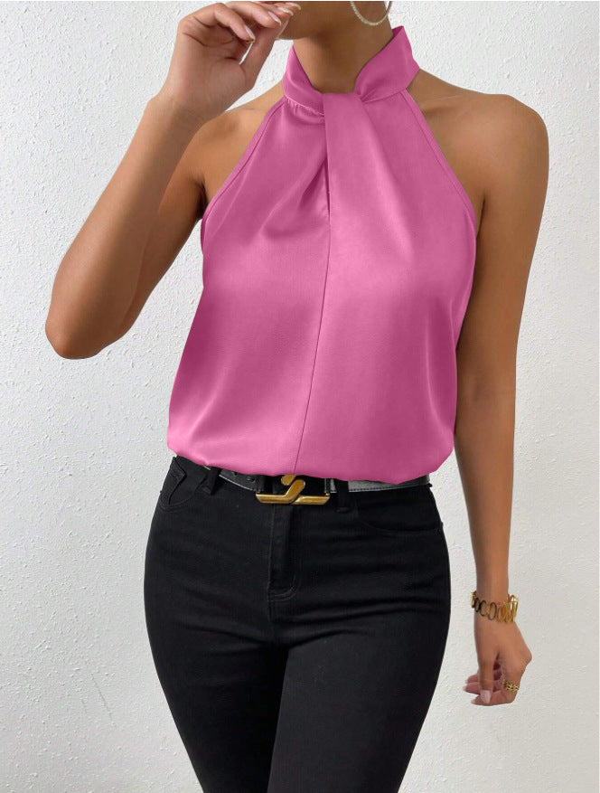 Donna Smanicato Scollo Halter Elegante