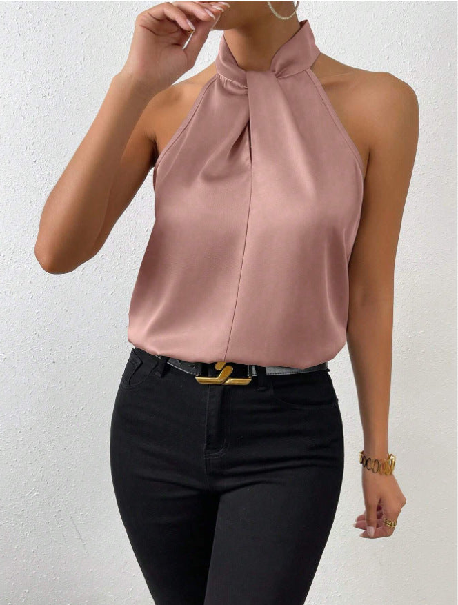 Donna Smanicato Scollo Halter Elegante
