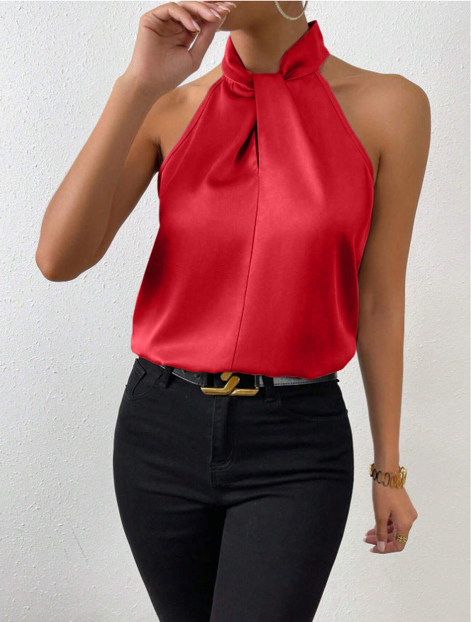 Donna Smanicato Scollo Halter Elegante