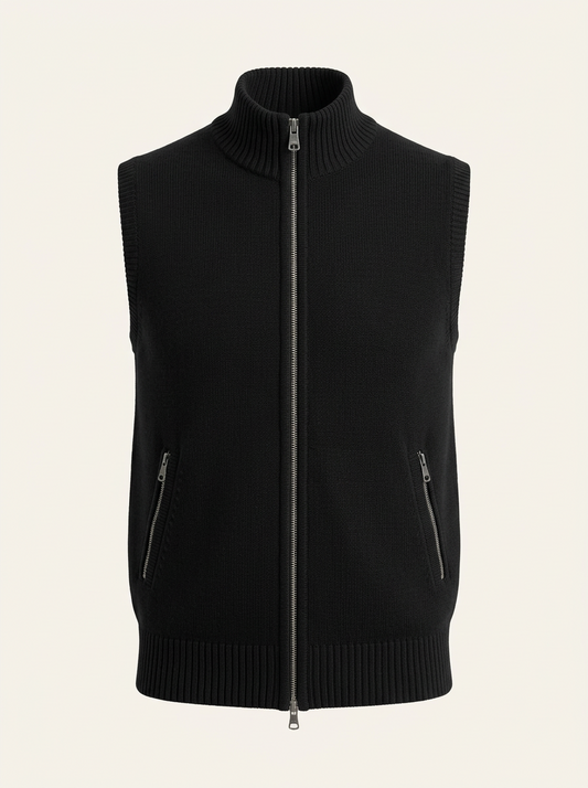 Gilet Uomo Maglia con Cerniera Intera Collo Alto - Vesarelli