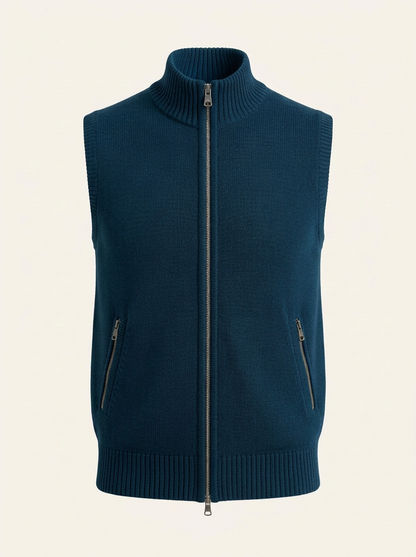 Velko | Gilet da Uomo a Maglia con Cerniera Intera e Collo Alto 8