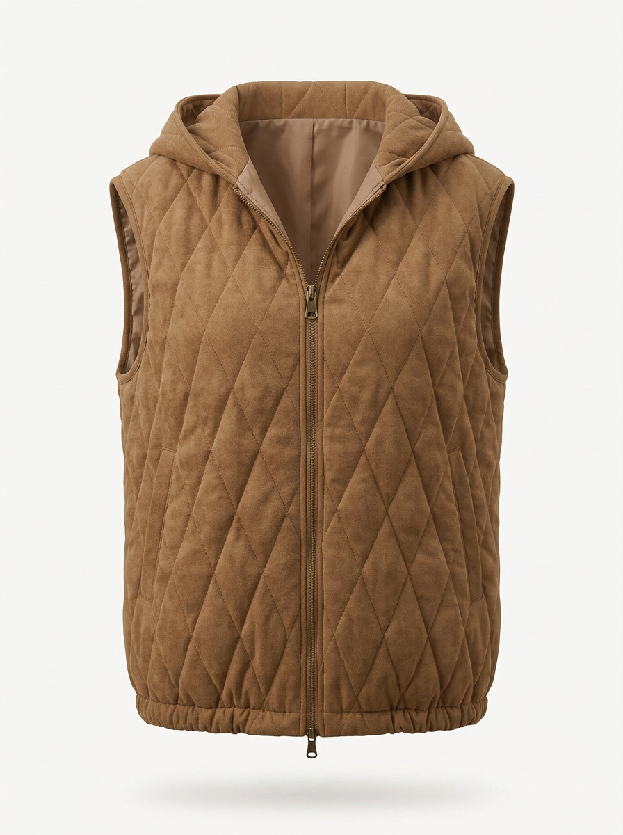 Gilet Trapuntato Donna con Cappuccio e Chiusura Zip - Vesarelli