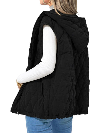 Velta | Gilet Trapuntato Donna con Cappuccio e Zip Elegante 5