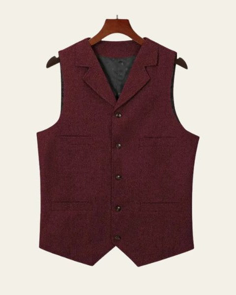 Vestano | Gilet Uomo in Tweed Spina di Pesce Revers a Lancia 1