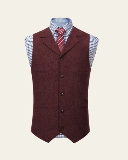 Vestano | Gilet Uomo in Tweed Spina di Pesce Revers a Lancia 8