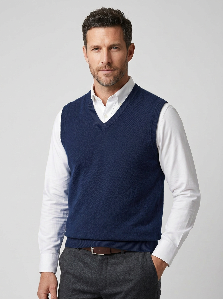 Vesto | Gilet Uomo Scollo a V Maglia Slim Fit Senza Maniche 5