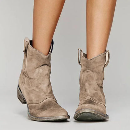 Stivali Donna Modello Caviglia Stile Western Vintage