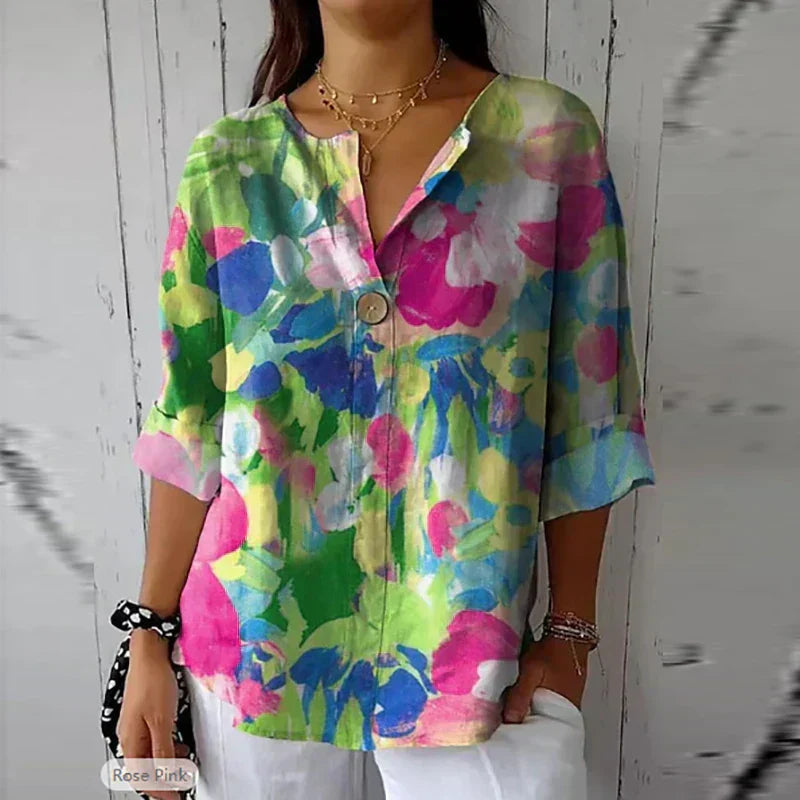 Blusa Vintage Donna Stile Francese Manica Lunga
