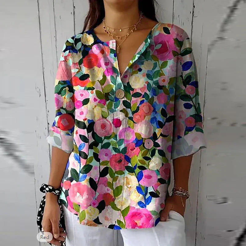 Camicia Vintage Donna Stile Francese Manica Lunga