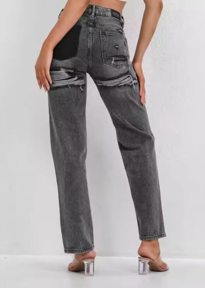 Jeans Donna con Elementi Strutturati sulla Superficie