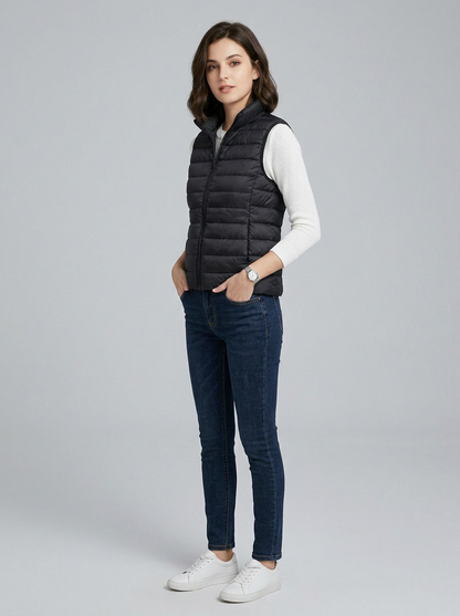 Virel | Gilet Puffer Donna Trapuntato Con Zip Collo Alto 1