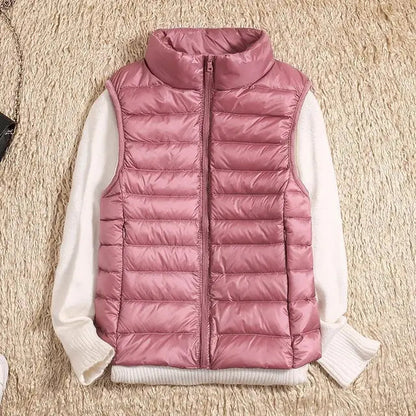 Virel | Gilet Puffer Donna Trapuntato Con Zip Collo Alto 4