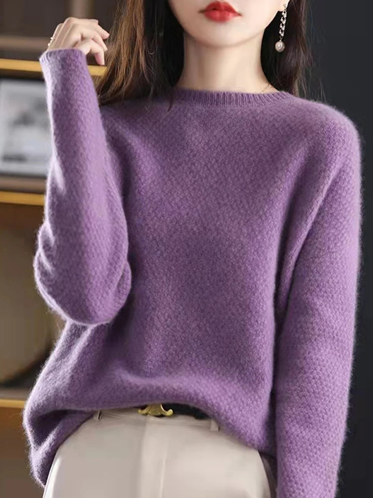 Virelle | Morbido Maglione Lana Merino Viola