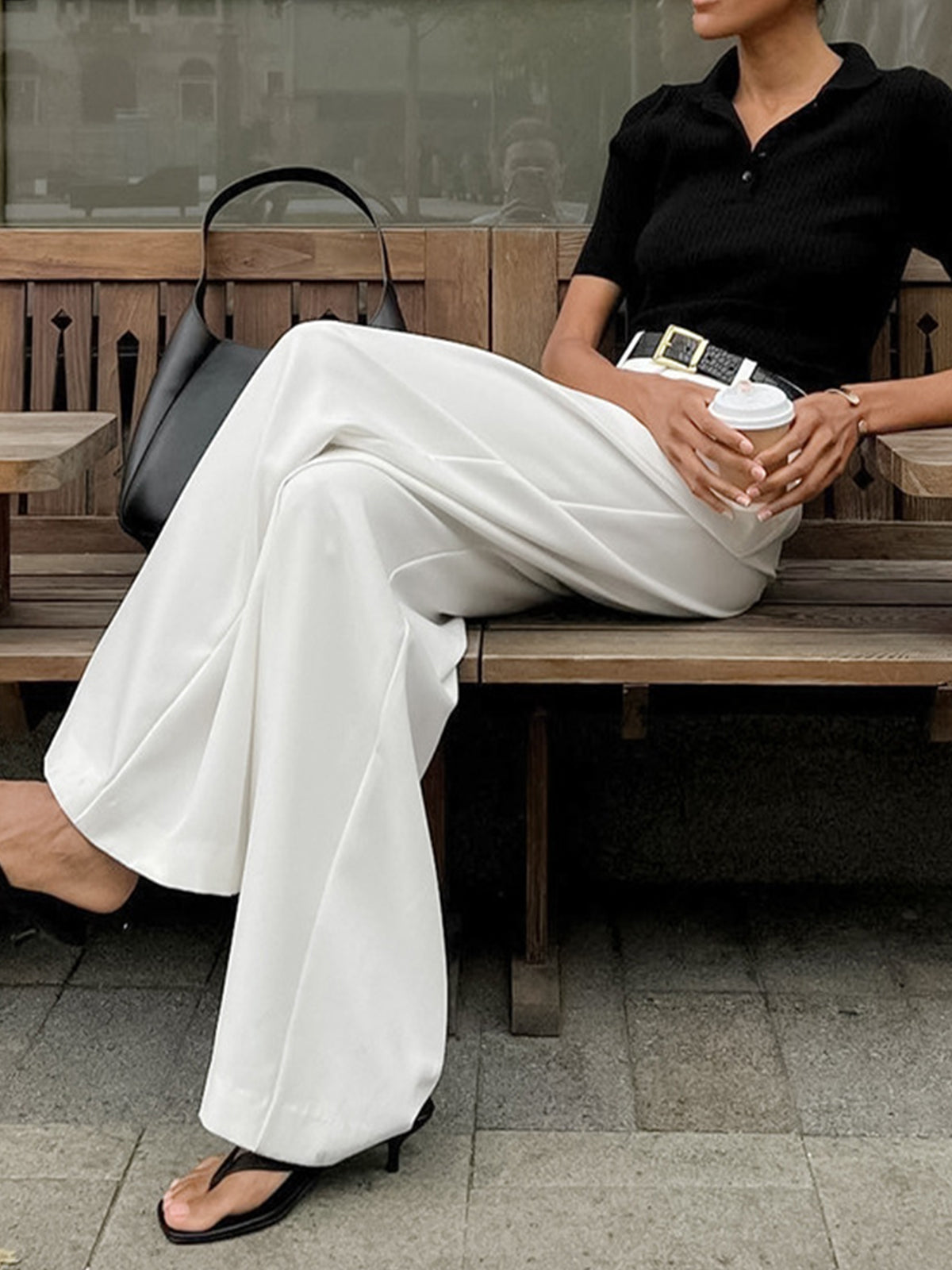 Pantaloni Donna Larghi con Cintura