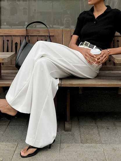 Pantaloni Donna Larghi con Cintura