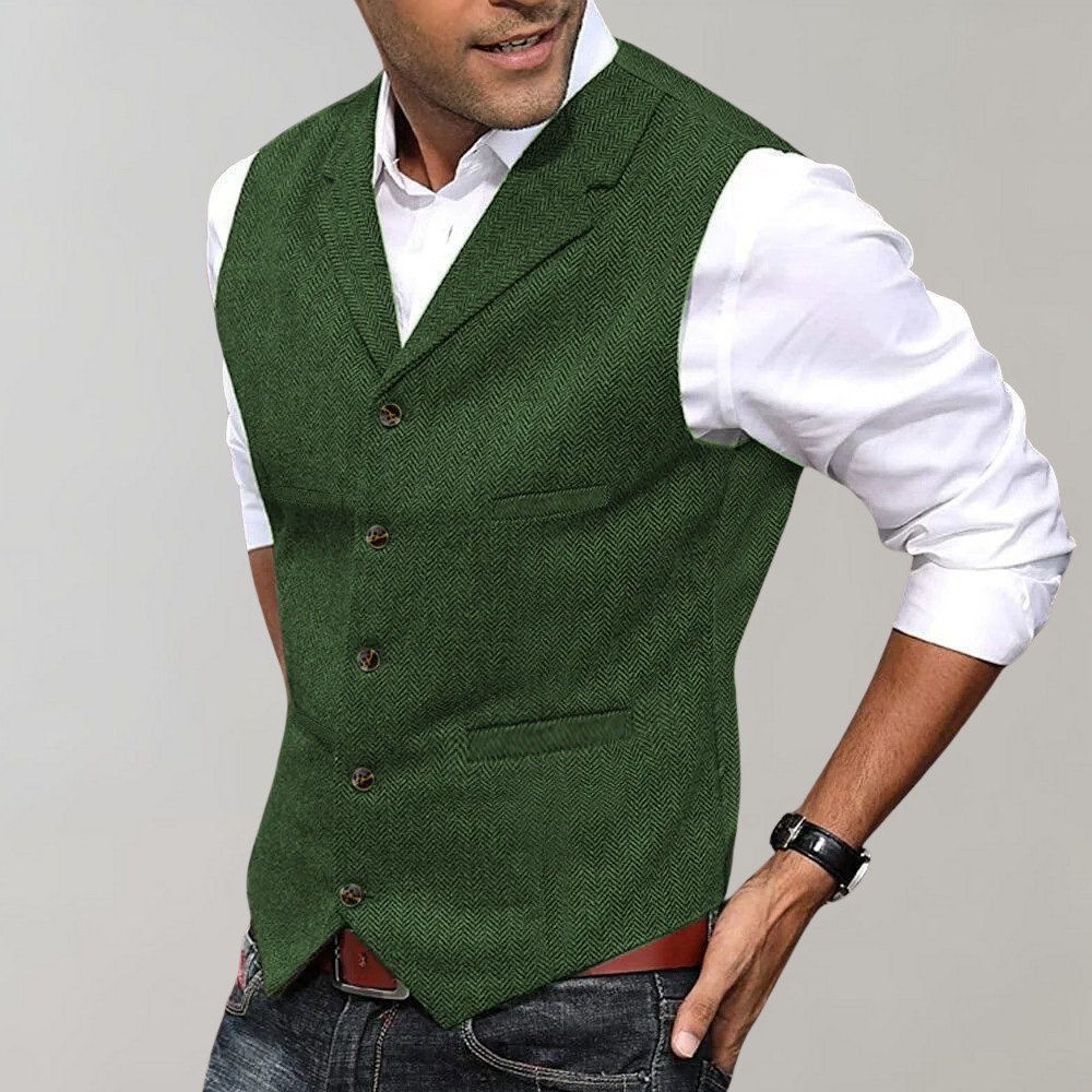 Gilet Uomo in Tessuto con Vestibilità Sfiancata Design Classico - Brentozzi