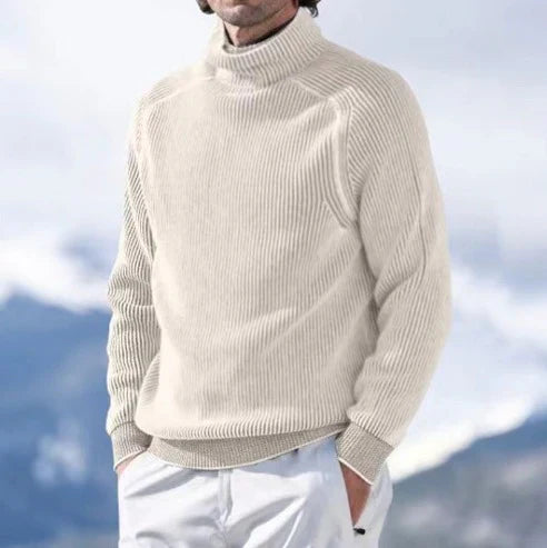 Pullover Uomo Maglia Collo Alto Taglio Dritto - Brentozzi