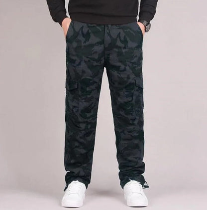 Pantaloni Cargo Uomo Taglio Dritto Funzionali