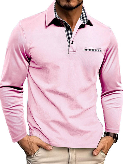 Polo Uomo Manica Lunga Stile Casual